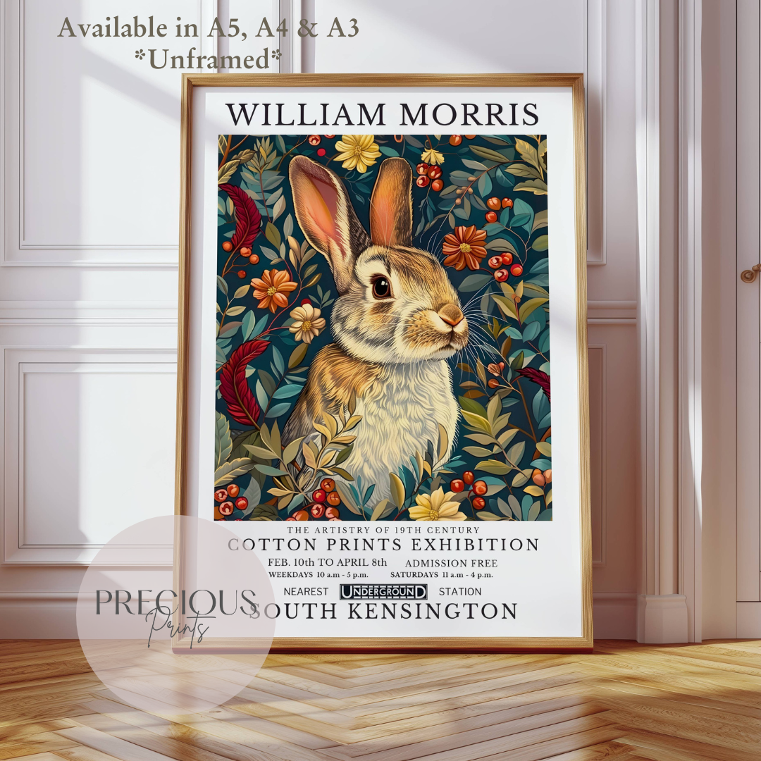 William Morris Bunny Rabbit Poster / Art Exhibition Print