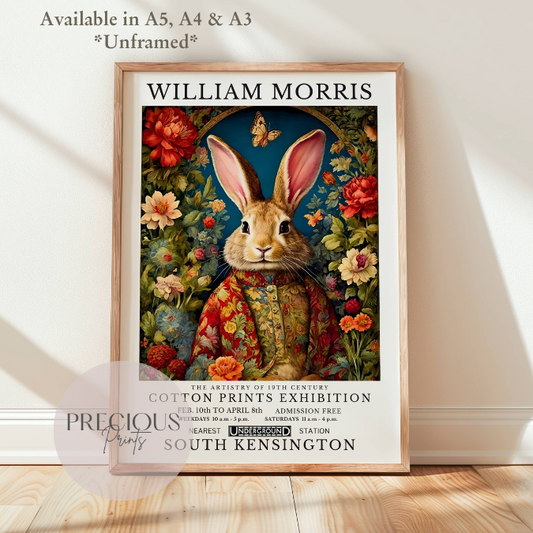 William Morris Bunny Rabbit Poster / Art Exhibition Print
