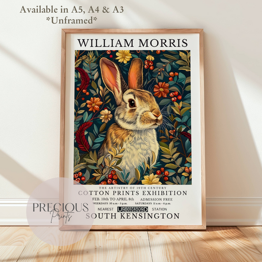 William Morris Bunny Rabbit Poster / Art Exhibition Print