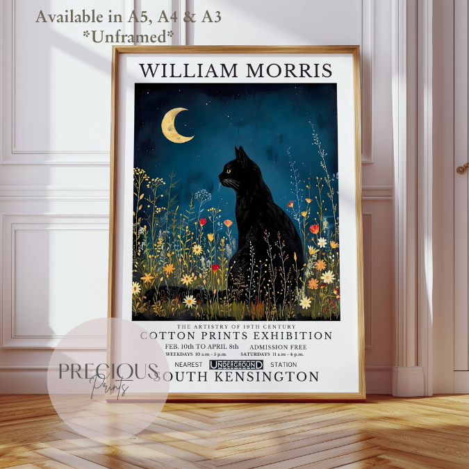 William Morris Cat Poster / Art Exhibition Print