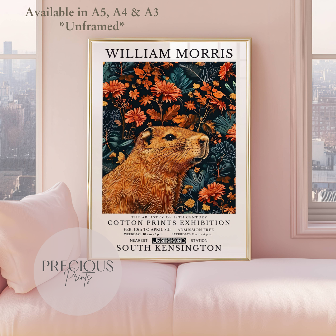William Morris Capybara Poster / Art Exhibition Print