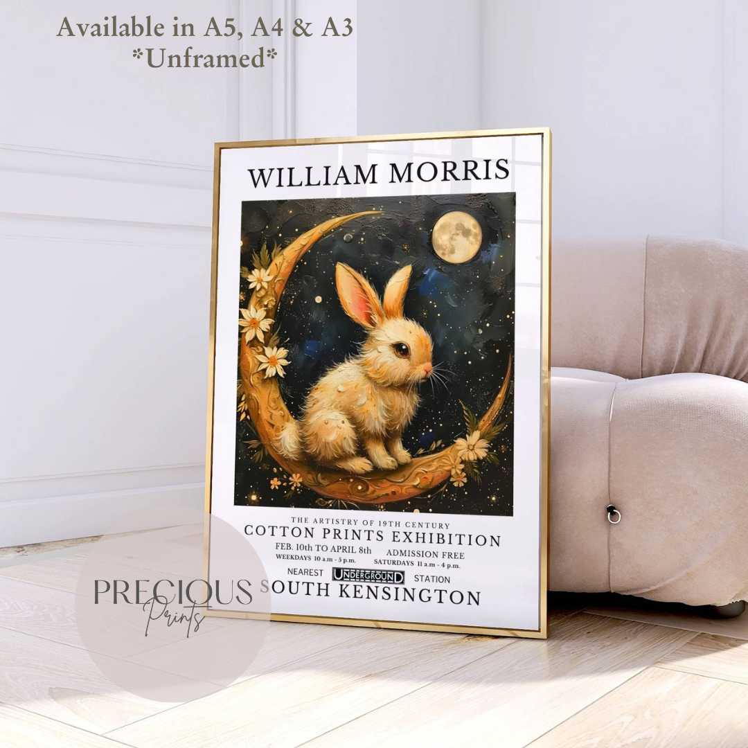 William Morris Bunny Rabbit Poster / Art Exhibition Print