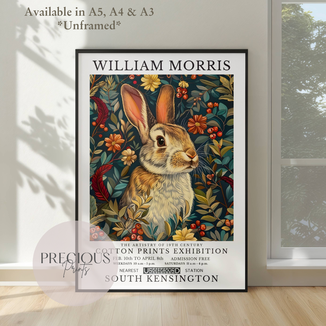 William Morris Bunny Rabbit Poster / Art Exhibition Print