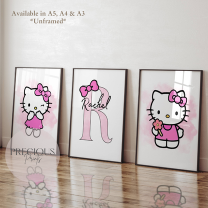 Set of 3 Personalised Hello Kitty Prints Posters