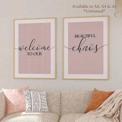 Set of 2 Pink Living Room Posters