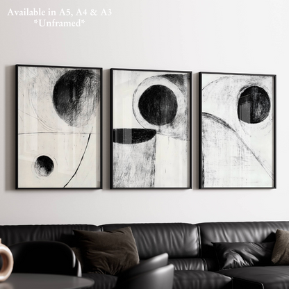 Set of 3 Dark Modern Circles