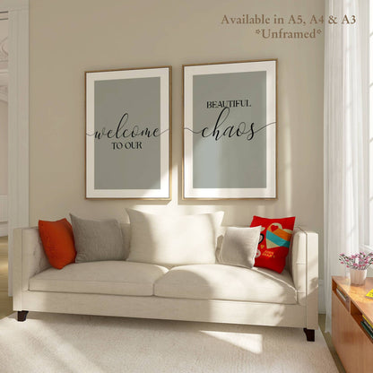 Set of 2 Green Living Room Posters