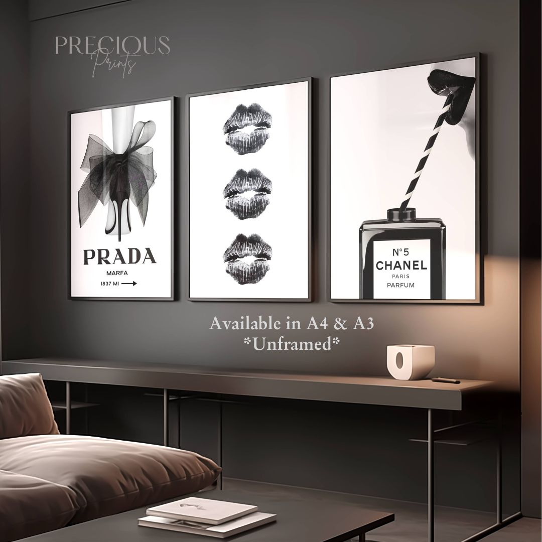 Set of 3 Black & White Prada Chanel