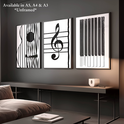 Set of 3 Dark Modern Musical Instruments