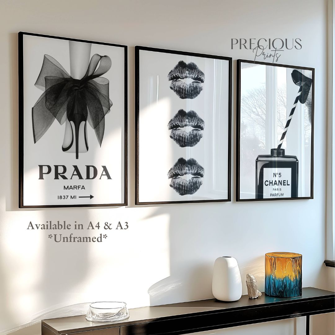 Set of 3 Black & White Prada Chanel