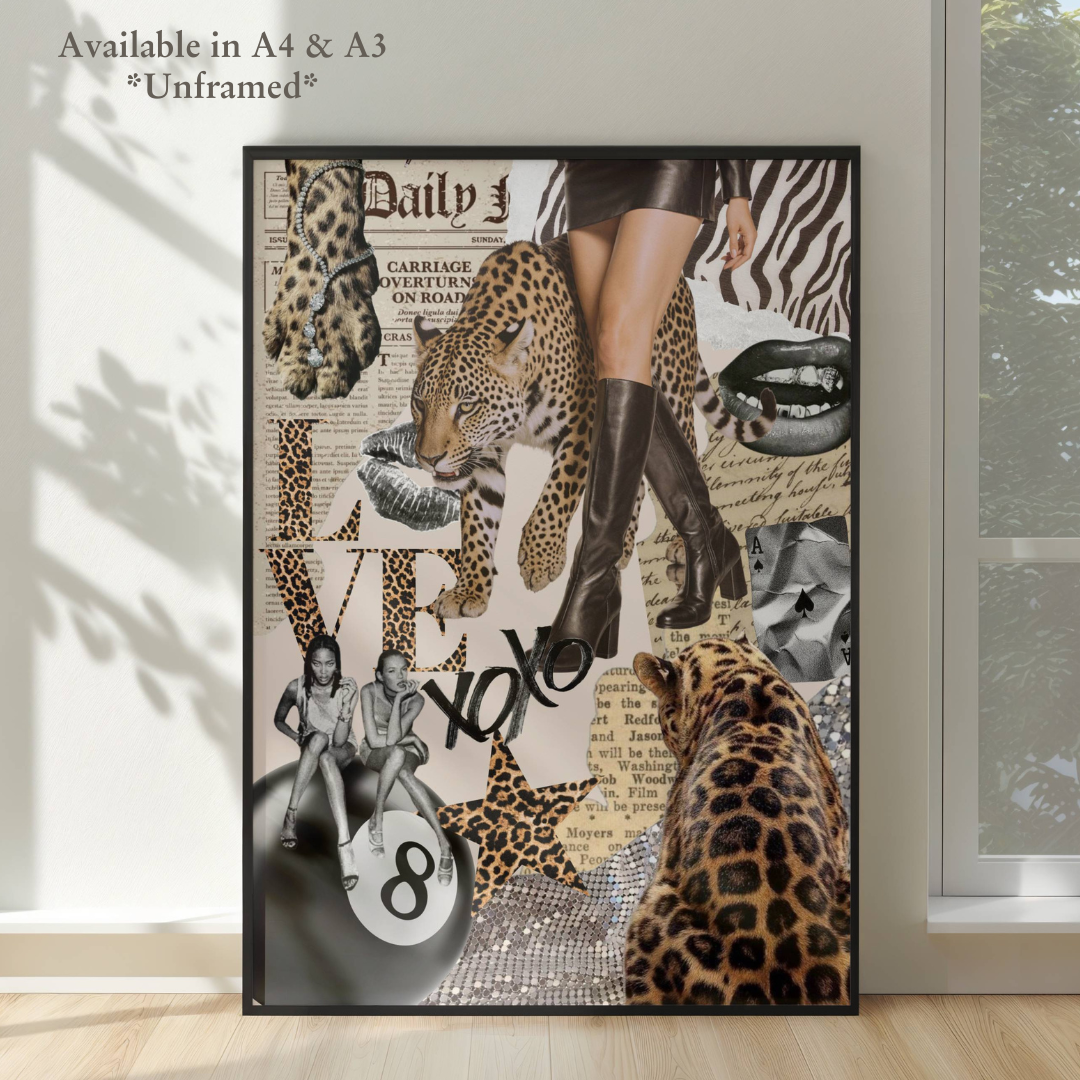 Stylish Fashion Leopard Collage Print