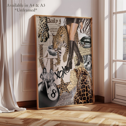Stylish Fashion Leopard Collage Print