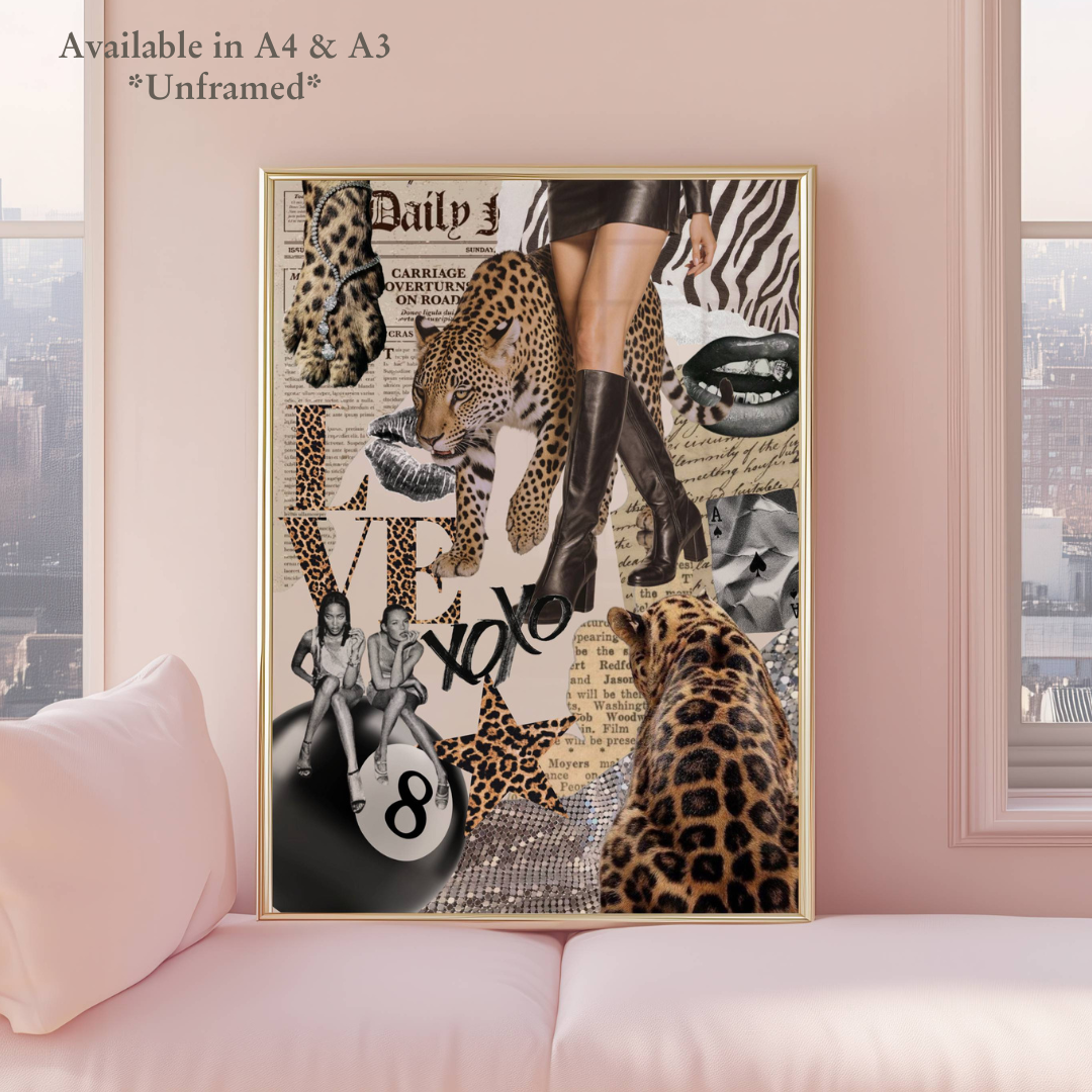 Stylish Fashion Leopard Collage Print