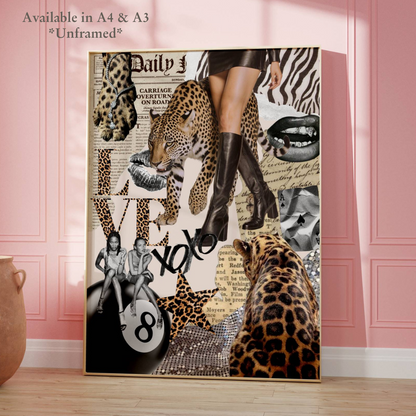 Stylish Fashion Leopard Collage Print