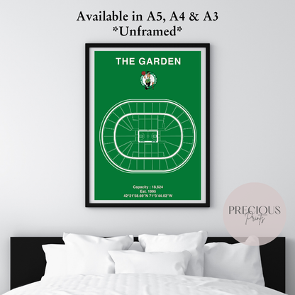 Boston Celtics Basketball Stadium Poster / American Baskell Poster