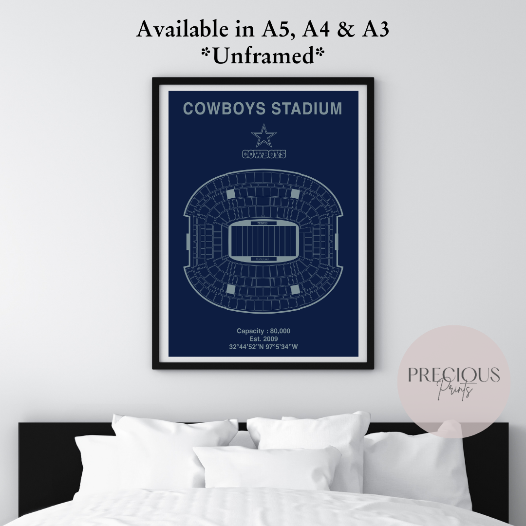Dallas Cowboys Stadium Poster / American Football Poster