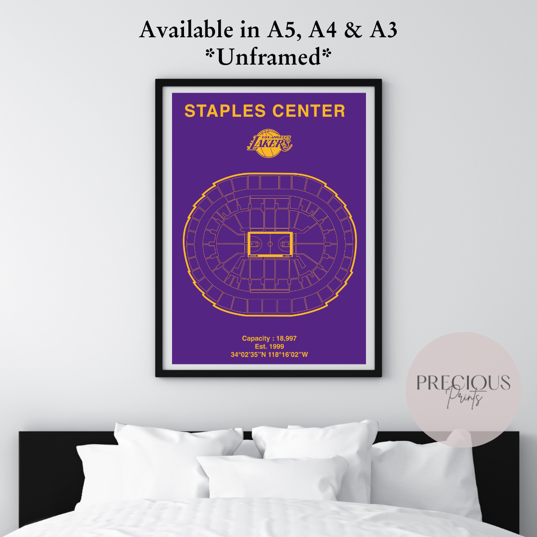 Los Angeles Lakers Basketball Stadium Poster / American Baskell Poster