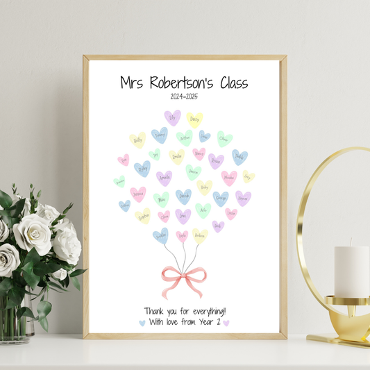 Personalised Thank You Teacher Print Gift