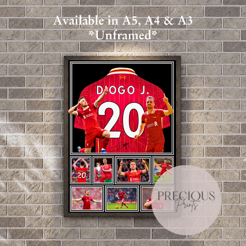 Diogo Jota Print / Football Legends Poster / Football Gift