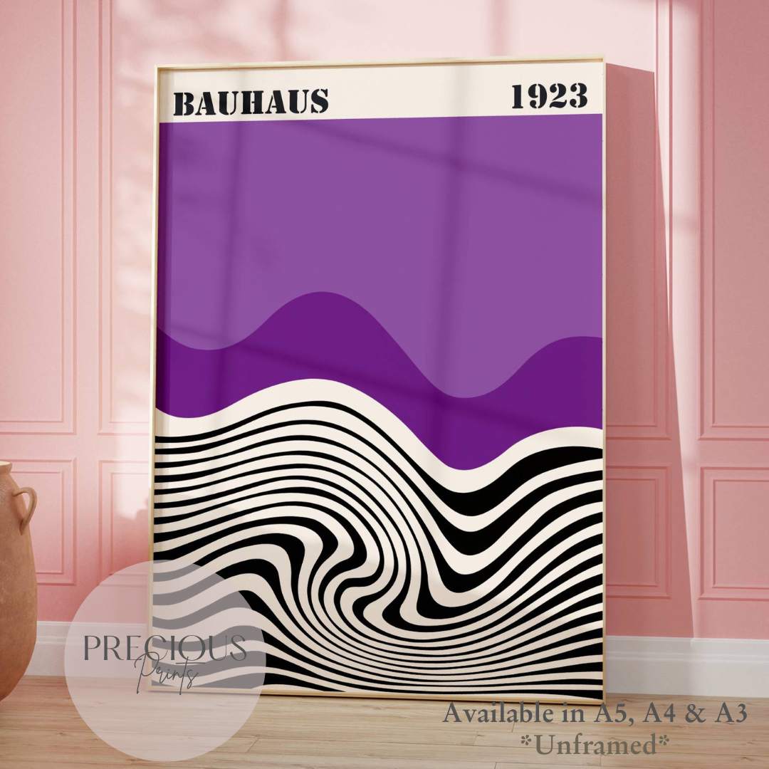 Purple Bauhaus Print A5 A4 A3 Art Exhibition Poster