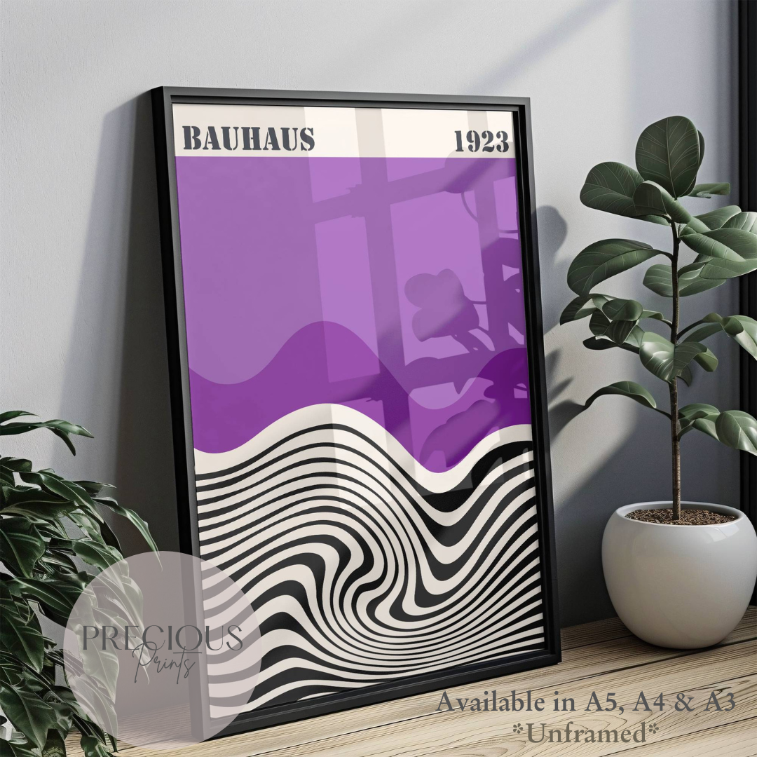 Purple Bauhaus Print A5 A4 A3 Art Exhibition Poster