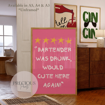 Preppy Bar Poster / Funny drunk poster