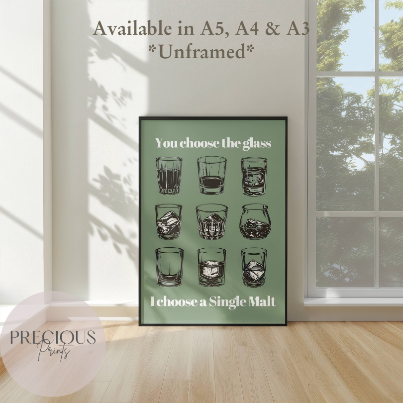 Malt Whiskey Kitchen / Pub / Bar Poster / Funny Kitchen poster