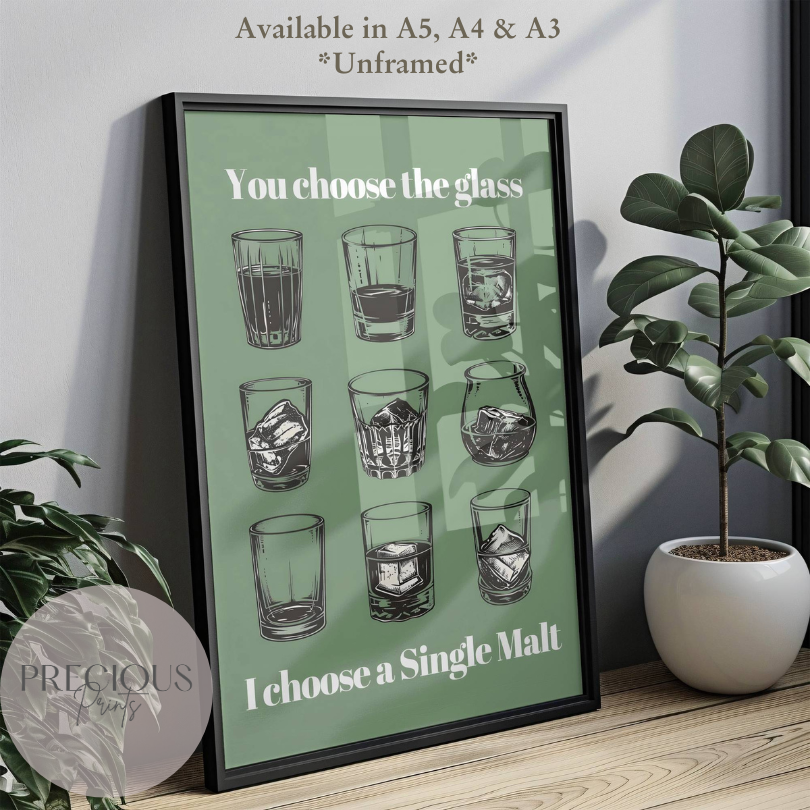 Malt Whiskey Kitchen / Pub / Bar Poster / Funny Kitchen poster
