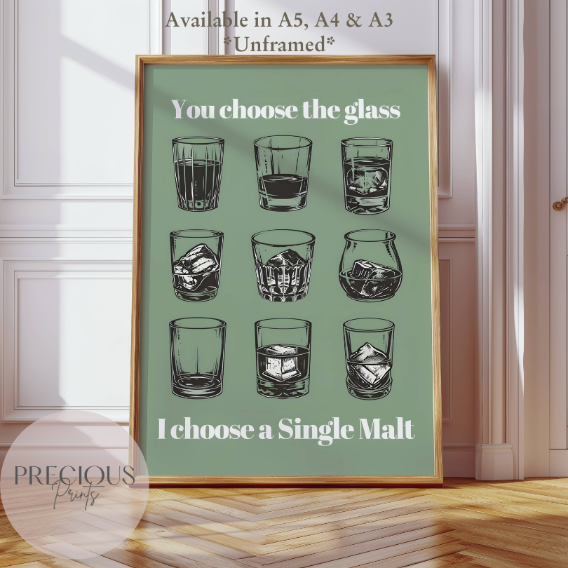 Malt Whiskey Kitchen / Pub / Bar Poster / Funny Kitchen poster