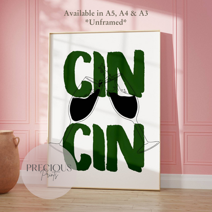 Cin Cin Kitchen Bar Poster / Funny Kitchen poster