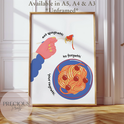 Kitchen Pub Spaghetti Bar Poster / Funny Kitchen poster (Copy)