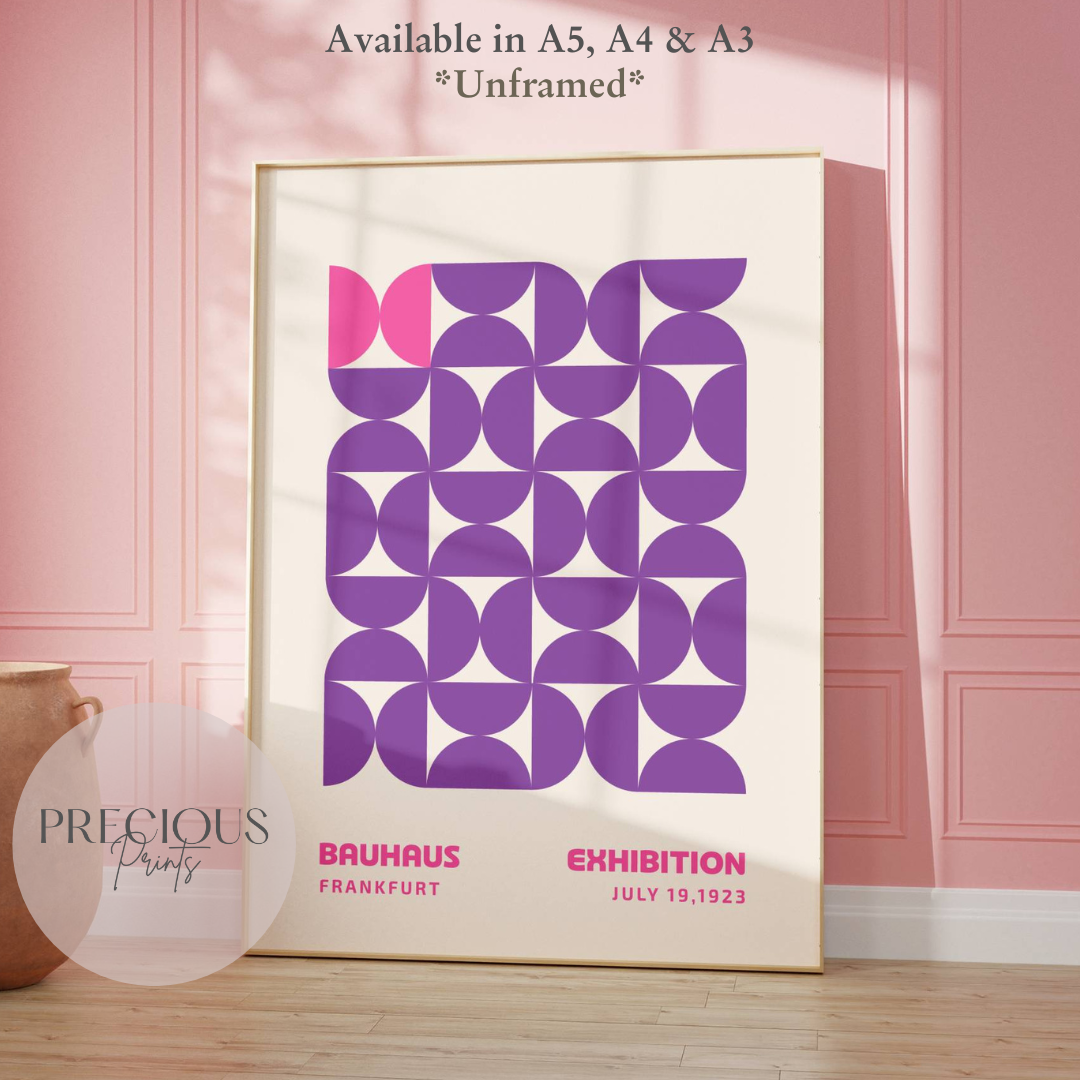 Purple Bauhaus Print A5 A4 A3 Art Exhibition Poster