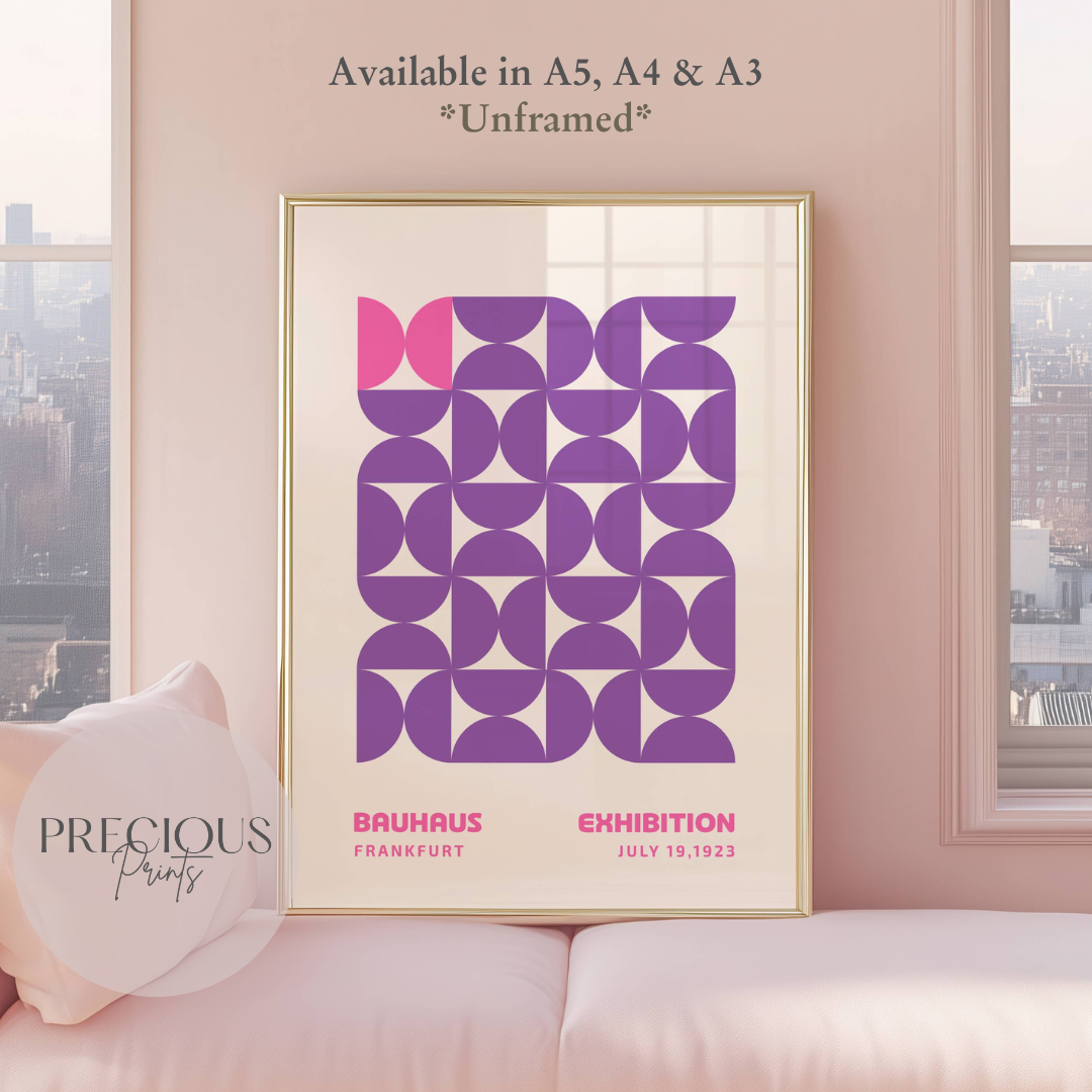 Purple Bauhaus Print A5 A4 A3 Art Exhibition Poster
