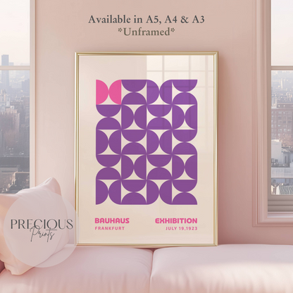 Purple Bauhaus Print A5 A4 A3 Art Exhibition Poster