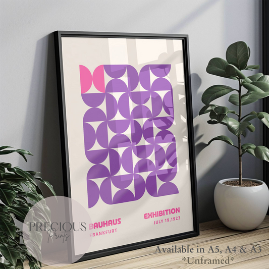 Purple Bauhaus Print A5 A4 A3 Art Exhibition Poster