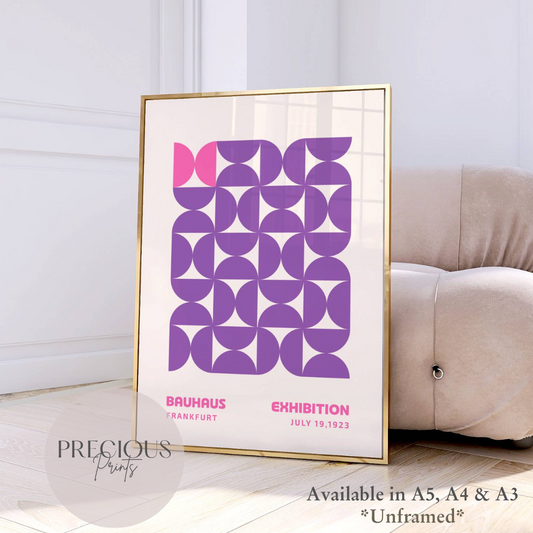 Purple Bauhaus Print A5 A4 A3 Art Exhibition Poster