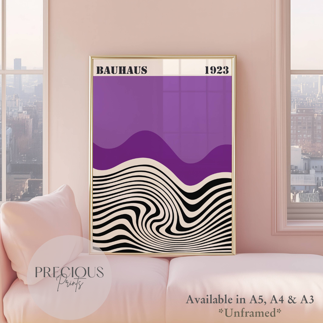 Purple Bauhaus Print A5 A4 A3 Art Exhibition Poster