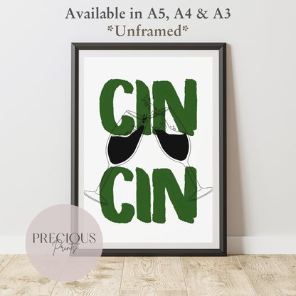 Cin Cin Kitchen Bar Poster / Funny Kitchen poster