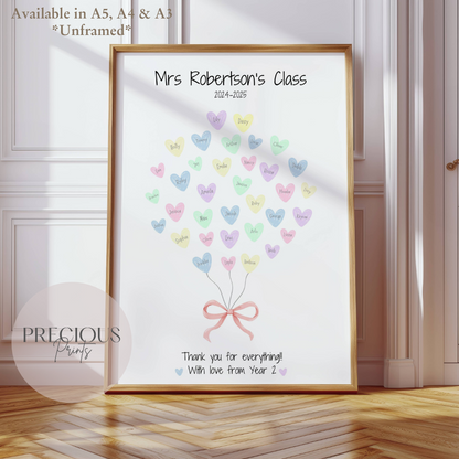 Personalised Thank You Teacher Print Gift
