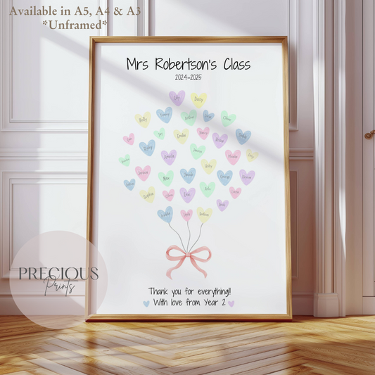Personalised Thank You Teacher Print Gift
