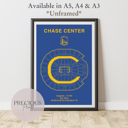 Golden State Warriors Chase Center Stadium Poster / American Baskell Poster