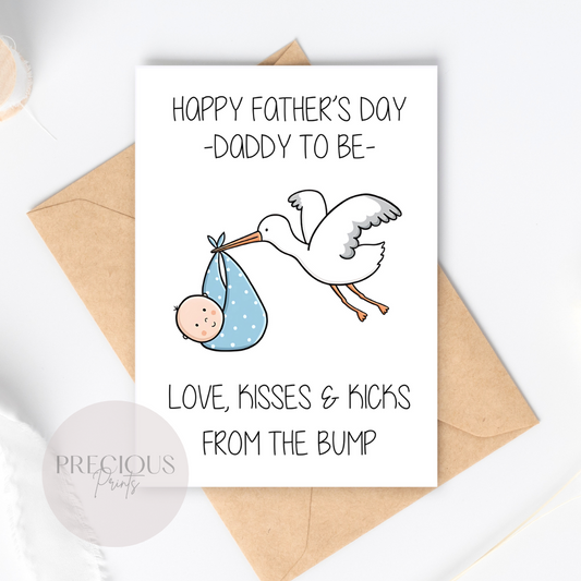 Daddy To Be Father's Day Card / From The Bump Daddy's Day Card / Cute Father's Day Card