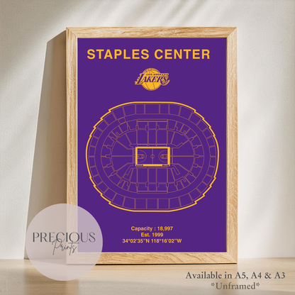 Los Angeles Lakers Basketball Stadium Poster / American Baskell Poster