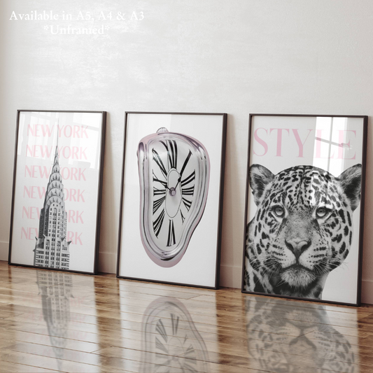 Set of 3 Luxury Trendy Prints Leopard Eclectic Wall Art