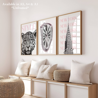 Set of 3 Luxury Trendy Prints Leopard Eclectic Wall Art