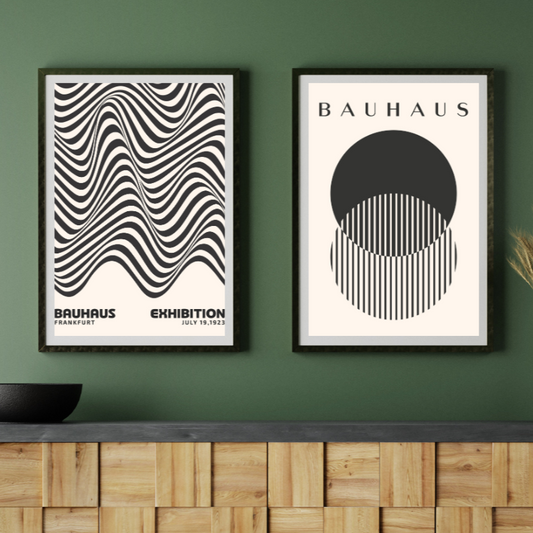 Set of 2 Black & Beige Bauhaus