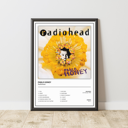 Radiohead Album Cover Poster / Pablo Honey / Music Poster