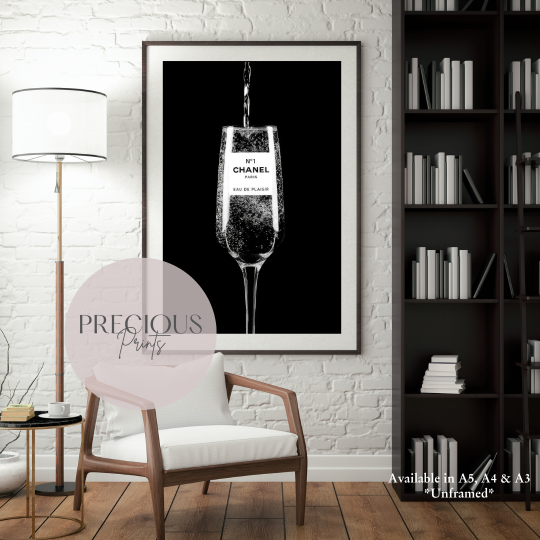 Chanel Poster / Designer Fashion Print / Black and White Stylish Art
