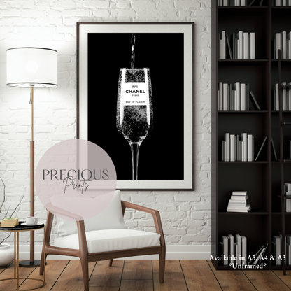 Chanel Poster / Designer Fashion Print / Black and White Stylish Art