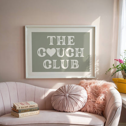 Sage Green & White Living Room Print